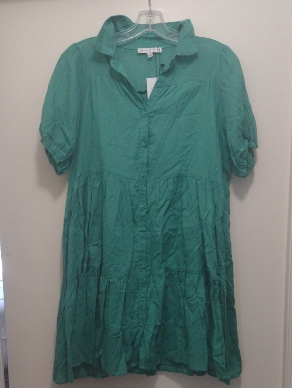 HYFVE Green Button-Front Midi Dress (J1294)